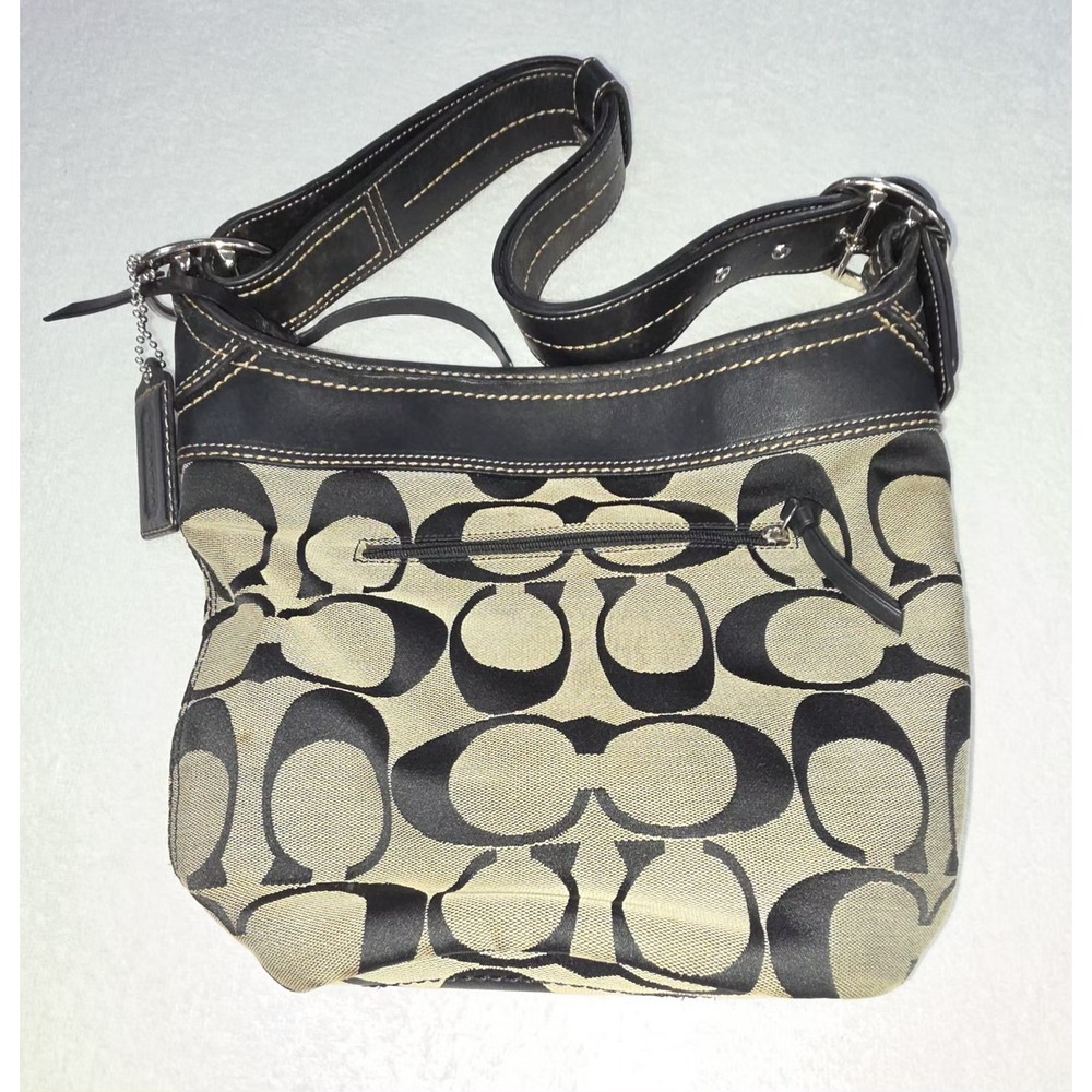 Vintage Coach Signature Shoulder Bag – Brown/Black – Canvas & Leather
